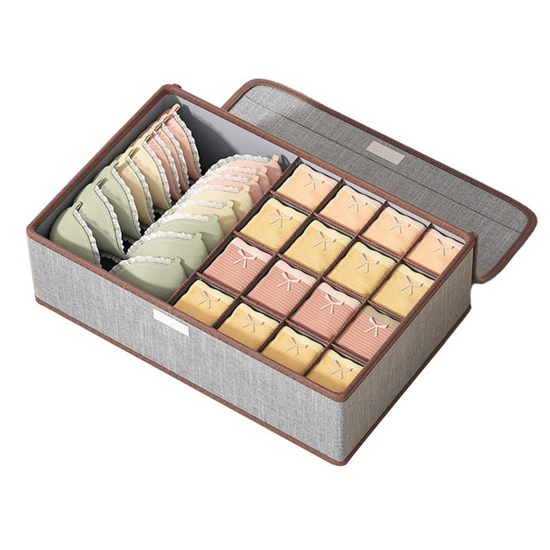 JJTZ 44 x 29 x 12.5cm 3-in-1 Drawer Style 17 Grids Storage Box with Lid for Underwear and Socks JJTZ 44 x 29 x 12.5cm 3-in-1 Drawer Style 17 Grids Storage Box with Lid for Underwear and Socks